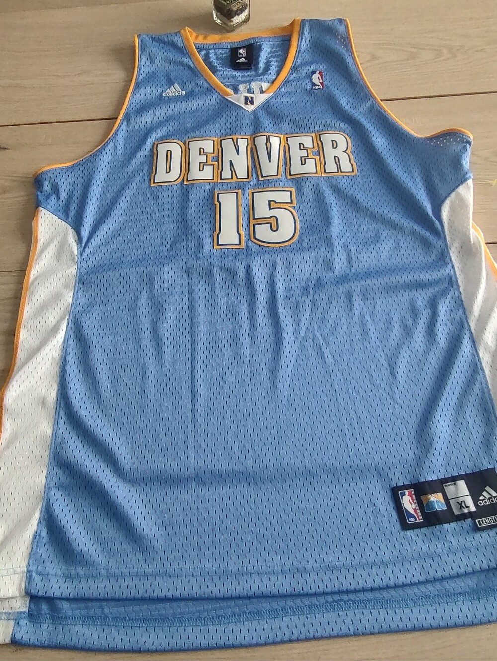 Adidas Denver Basketball Jersey  Blue and White XL Retro Excellent Condition